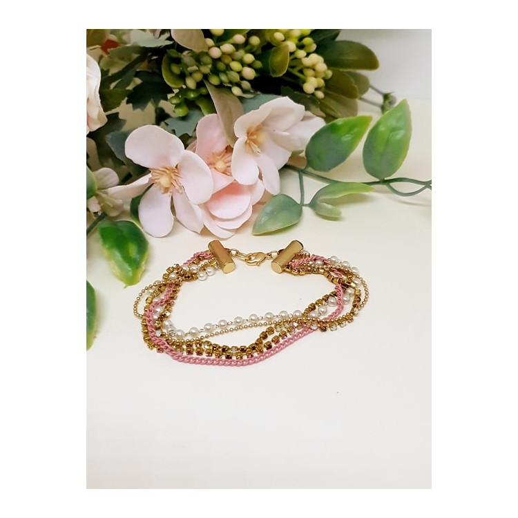Bracelet Gold Modèle Perle et Strass