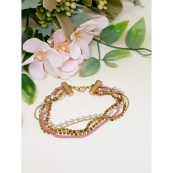 Bracelet Gold Modèle Perle et Strass