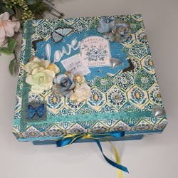 Boîte décorative en bois, Modèle Blue LOVE