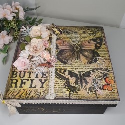Boîte décorative en bois, Modèle Butterfly